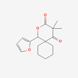 molecular formula C16H20O4 B11515166 1-(Furan-2-yl)-4,4-dimethyl-2-oxaspiro[5.5]undecane-3,5-dione 