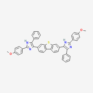 molecular formula C44H32N4O2S B11515175 2-(4-methoxyphenyl)-4-{7-[2-(4-methoxyphenyl)-4-phenyl-1H-imidazol-5-yl]dibenzo[b,d]thiophen-3-yl}-5-phenyl-1H-imidazole 