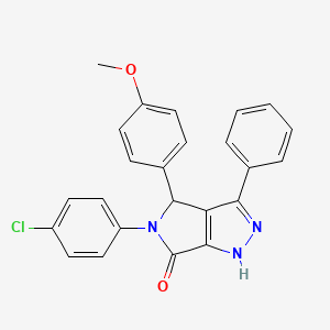 molecular formula C24H18ClN3O2 B11515187 5-(4-chlorophenyl)-4-(4-methoxyphenyl)-3-phenyl-4,5-dihydropyrrolo[3,4-c]pyrazol-6(1H)-one 