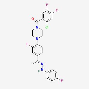 molecular formula C25H21ClF4N4O B11515189 (2-chloro-4,5-difluorophenyl)[4-(2-fluoro-4-{(1E)-1-[2-(4-fluorophenyl)hydrazinylidene]ethyl}phenyl)piperazin-1-yl]methanone 