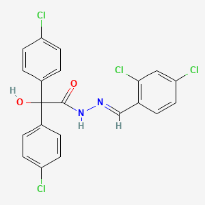 molecular formula C21H14Cl4N2O2 B11515212 2,2-bis(4-chlorophenyl)-N'-[(E)-(2,4-dichlorophenyl)methylidene]-2-hydroxyacetohydrazide 