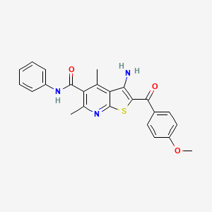 molecular formula C24H21N3O3S B11515237 3-amino-2-(4-methoxybenzoyl)-4,6-dimethyl-N-phenylthieno[2,3-b]pyridine-5-carboxamide 