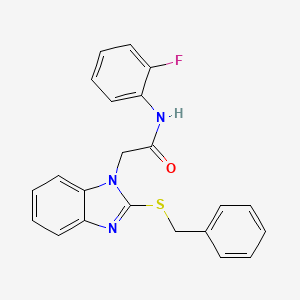 2-[2-(benzylsulfanyl)-1H-benzimidazol-1-yl]-N-(2-fluorophenyl)acetamide