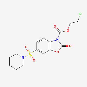 2-chloroethyl 2-oxo-6-piperidin-1-ylsulfonyl-1,3-benzoxazole-3-carboxylate