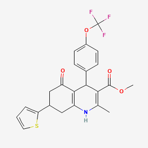 Methyl 2-methyl-5-oxo-7-(thiophen-2-yl)-4-[4-(trifluoromethoxy)phenyl]-1,4,5,6,7,8-hexahydroquinoline-3-carboxylate