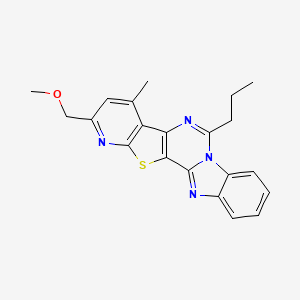 6-(methoxymethyl)-8-methyl-12-propyl-3-thia-5,11,13,20-tetrazapentacyclo[11.7.0.02,10.04,9.014,19]icosa-1(20),2(10),4(9),5,7,11,14,16,18-nonaene