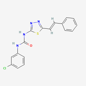 molecular formula C17H13ClN4OS B11515291 1-(3-chlorophenyl)-3-{5-[(E)-2-phenylethenyl]-1,3,4-thiadiazol-2-yl}urea 