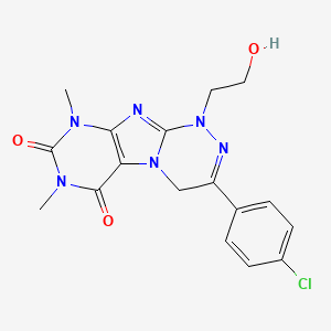 8H-1,2,4a,6,8,9-Hexaazafluorene-5,7-dione, 3-(4-chlorophenyl)-1-(2-hydroxyethyl)-6,8-dimethyl-1,4-dihydro-