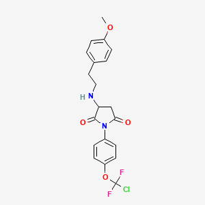 molecular formula C20H19ClF2N2O4 B11515350 1-{4-[Chloro(difluoro)methoxy]phenyl}-3-{[2-(4-methoxyphenyl)ethyl]amino}pyrrolidine-2,5-dione 