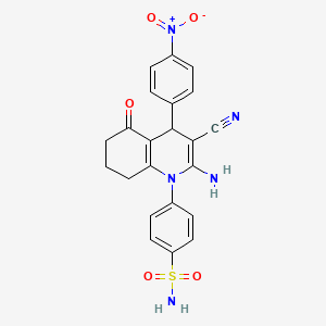 4-[2-Amino-3-cyano-4-(4-nitrophenyl)-5-oxo-5,6,7,8-tetrahydroquinolin-1(4H)-yl]benzenesulfonamide