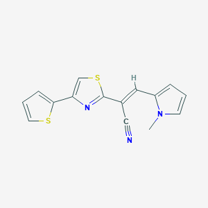 (2E)-3-(1-methyl-1H-pyrrol-2-yl)-2-[4-(thiophen-2-yl)-1,3-thiazol-2-yl]prop-2-enenitrile