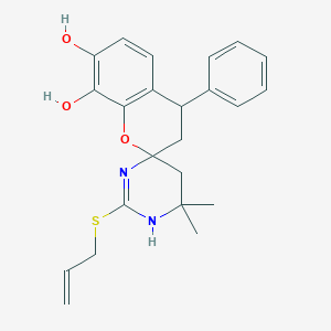 6',6'-dimethyl-4-phenyl-2'-(prop-2-en-1-ylsulfanyl)-3,4,5',6'-tetrahydro-3'H-spiro[chromene-2,4'-pyrimidine]-7,8-diol