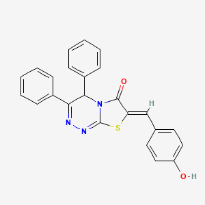 molecular formula C24H17N3O2S B11515381 (7Z)-7-(4-hydroxybenzylidene)-3,4-diphenyl-4H-[1,3]thiazolo[2,3-c][1,2,4]triazin-6(7H)-one 