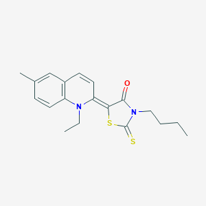 molecular formula C19H22N2OS2 B11515413 (5Z)-3-butyl-5-(1-ethyl-6-methylquinolin-2(1H)-ylidene)-2-thioxo-1,3-thiazolidin-4-one 