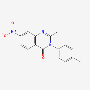 molecular formula C16H13N3O3 B11515415 Quinazolin-4(3H)-one, 2-methyl-3-(4-methylphenyl)-7-nitro- 