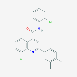 molecular formula C24H18Cl2N2O B11515466 8-chloro-N-(2-chlorophenyl)-2-(3,4-dimethylphenyl)quinoline-4-carboxamide 