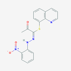 quinolin-8-yl (1E)-N-(2-nitrophenyl)-2-oxopropanehydrazonothioate