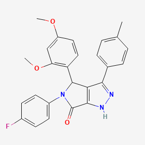 4-(2,4-dimethoxyphenyl)-5-(4-fluorophenyl)-3-(4-methylphenyl)-4,5-dihydropyrrolo[3,4-c]pyrazol-6(1H)-one