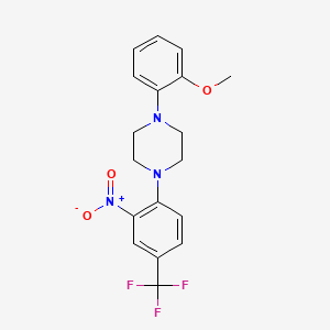 molecular formula C18H18F3N3O3 B11515521 1-(2-Methoxyphenyl)-4-[2-nitro-4-(trifluoromethyl)phenyl]piperazine 