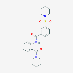 molecular formula C24H29N3O4S B11515537 N-[2-(piperidin-1-ylcarbonyl)phenyl]-3-(piperidin-1-ylsulfonyl)benzamide 