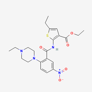 Ethyl 5-ethyl-2-({[2-(4-ethylpiperazin-1-yl)-5-nitrophenyl]carbonyl}amino)thiophene-3-carboxylate