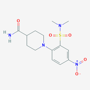 molecular formula C14H20N4O5S B11515552 1-[2-(Dimethylsulfamoyl)-4-nitrophenyl]piperidine-4-carboxamide 