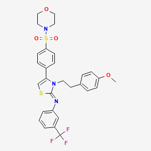 molecular formula C29H28F3N3O4S2 B11515578 N-[(2Z)-3-[2-(4-methoxyphenyl)ethyl]-4-[4-(morpholin-4-ylsulfonyl)phenyl]-1,3-thiazol-2(3H)-ylidene]-3-(trifluoromethyl)aniline 