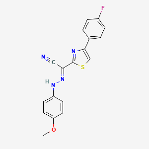 molecular formula C18H13FN4OS B11515591 (2E)-[4-(4-fluorophenyl)-1,3-thiazol-2-yl][2-(4-methoxyphenyl)hydrazinylidene]ethanenitrile 