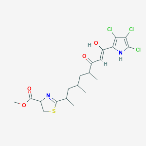 molecular formula C20H25Cl3N2O4S B115156 2-[(Z)-9-羟基-4,6-二甲基-7-氧代-9-(3,4,5-三氯-1H-吡咯-2-基)壬-8-烯-2-基]-4,5-二氢-1,3-噻唑-4-羧酸甲酯 CAS No. 152509-78-9
