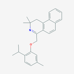 molecular formula C26H29NO B11515618 4-(2-Isopropyl-5-methyl-phenoxymethyl)-2,2-dimethyl-1,2-dihydro-benzo[f]isoquinoline 