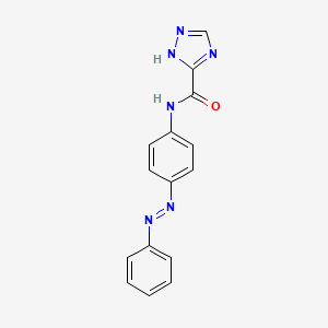 molecular formula C15H12N6O B11515644 1H-1,2,4-Triazole-5-carboxamide, N-[4-(2-phenyldiazenyl)phenyl]- CAS No. 296244-30-9