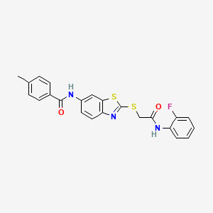 N-[2-({2-[(2-fluorophenyl)amino]-2-oxoethyl}sulfanyl)-1,3-benzothiazol-6-yl]-4-methylbenzamide