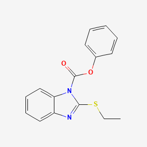 molecular formula C16H14N2O2S B11515663 Phenyl 2-(ethylsulfanyl)-1H-benzimidazole-1-carboxylate 