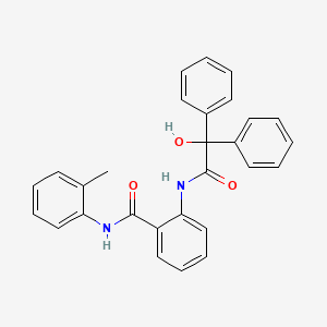 molecular formula C28H24N2O3 B11515670 2-{[hydroxy(diphenyl)acetyl]amino}-N-(2-methylphenyl)benzamide 