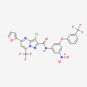 3-chloro-5-(furan-2-yl)-N-{3-nitro-5-[3-(trifluoromethyl)phenoxy]phenyl}-7-(trifluoromethyl)pyrazolo[1,5-a]pyrimidine-2-carboxamide