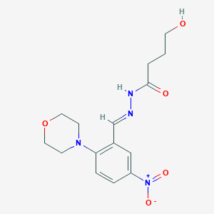 molecular formula C15H20N4O5 B11515713 4-Hydroxy-N'-[(E)-[2-(morpholin-4-YL)-5-nitrophenyl]methylidene]butanehydrazide 