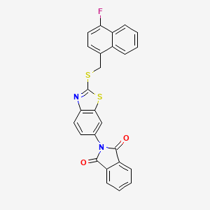 2-(2-{[(4-fluoronaphthalen-1-yl)methyl]sulfanyl}-1,3-benzothiazol-6-yl)-1H-isoindole-1,3(2H)-dione