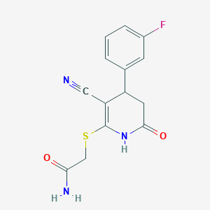 2-{[3-Cyano-4-(3-fluorophenyl)-6-oxo-1,4,5,6-tetrahydropyridin-2-yl]sulfanyl}acetamide