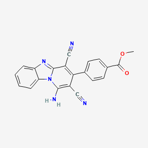 molecular formula C21H13N5O2 B11515756 Methyl 4-(1-amino-2,4-dicyanopyrido[1,2-a]benzimidazol-3-yl)benzoate 