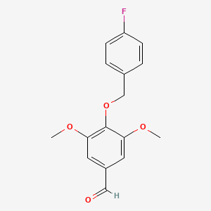 molecular formula C16H15FO4 B11515765 4-[(4-Fluorobenzyl)oxy]-3,5-dimethoxybenzaldehyde 