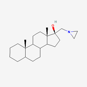 molecular formula C22H37NO B11515781 (8xi,9xi,14xi,17beta)-17-(Aziridin-1-ylmethyl)androstan-17-ol 