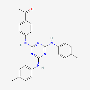 1-[4-({4,6-Bis[(4-methylphenyl)amino]-1,3,5-triazin-2-yl}amino)phenyl]ethanone