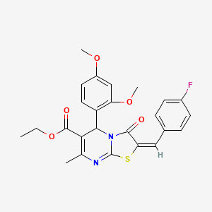 ethyl (2E)-5-(2,4-dimethoxyphenyl)-2-(4-fluorobenzylidene)-7-methyl-3-oxo-2,3-dihydro-5H-[1,3]thiazolo[3,2-a]pyrimidine-6-carboxylate