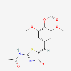 4-{(Z)-[(2Z)-2-(acetylimino)-4-oxo-1,3-thiazolidin-5-ylidene]methyl}-2,6-dimethoxyphenyl acetate