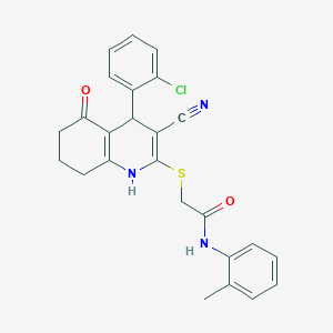 2-{[4-(2-chlorophenyl)-3-cyano-5-oxo-1,4,5,6,7,8-hexahydroquinolin-2-yl]sulfanyl}-N-(2-methylphenyl)acetamide