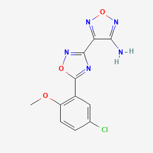 4-[5-(5-Chloro-2-methoxyphenyl)-1,2,4-oxadiazol-3-yl]-1,2,5-oxadiazol-3-amine