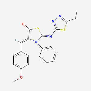 (2Z,4Z)-2-[(5-ethyl-1,3,4-thiadiazol-2-yl)imino]-4-(4-methoxybenzylidene)-3-phenyl-1,3-thiazolidin-5-one