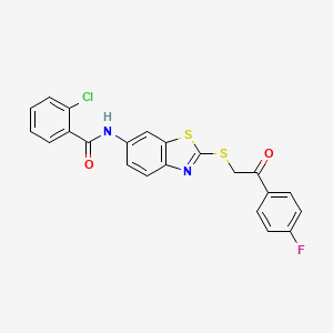 2-chloro-N-(2-{[2-(4-fluorophenyl)-2-oxoethyl]sulfanyl}-1,3-benzothiazol-6-yl)benzamide