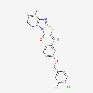 molecular formula C25H18Cl2N2O2S B11515871 (2E)-2-{3-[(3,4-dichlorobenzyl)oxy]benzylidene}-7,8-dimethyl[1,3]thiazolo[3,2-a]benzimidazol-3(2H)-one 