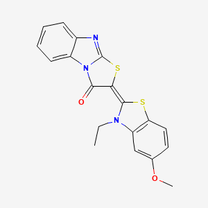 molecular formula C19H15N3O2S2 B11515878 2-[3-ethyl-5-methoxy-1,3-benzothiazol-2(3H)-yliden][1,3]thiazolo[3,2-a][1,3]benzimidazol-3-one 